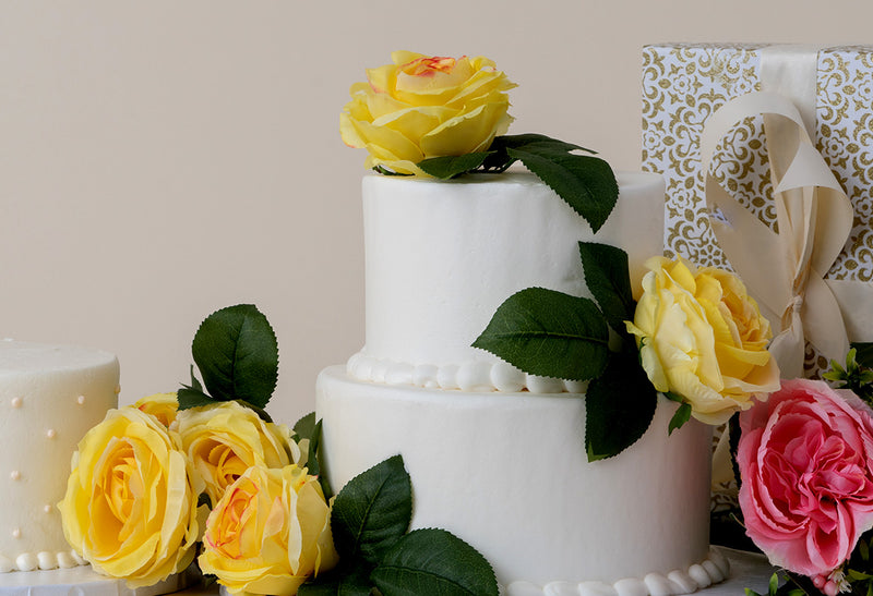 Cake, flowers, presents