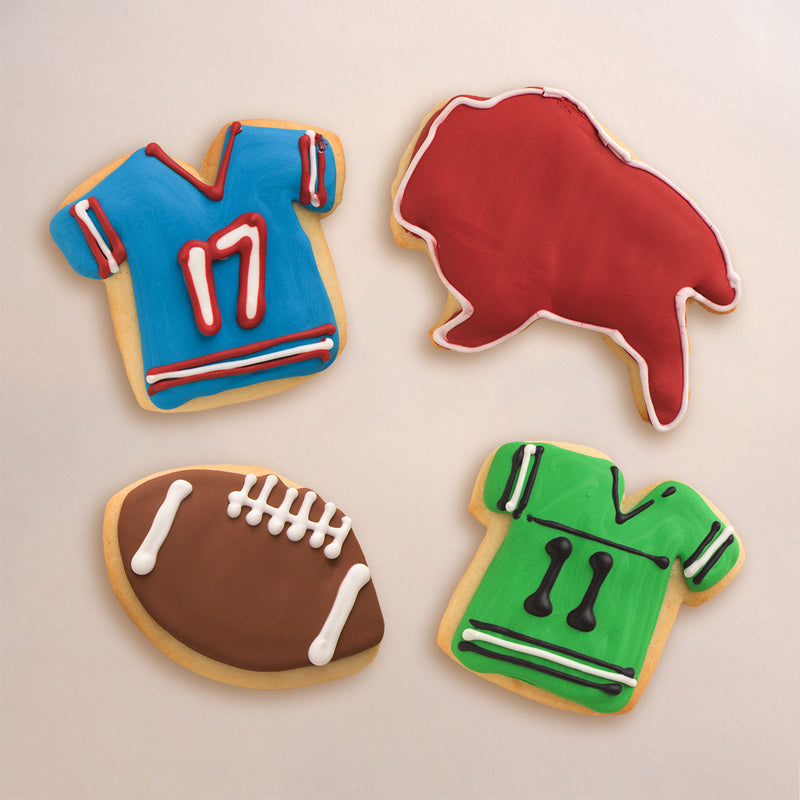Super Bowl Sunday Frosted Sour Cream Cutout Cookies