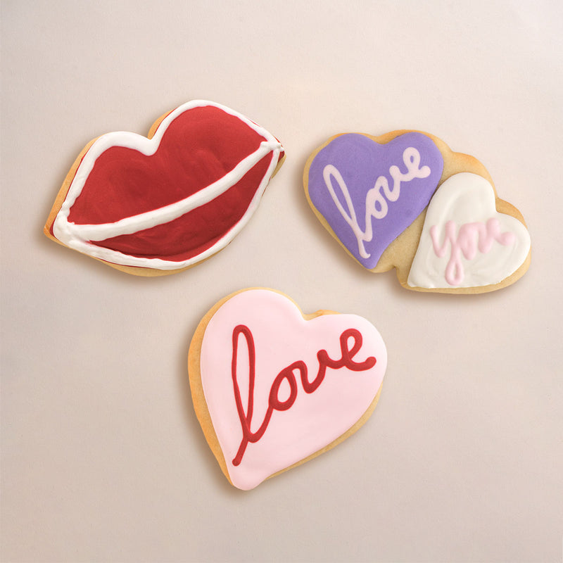 Happy Valentine's Day Frosted Sour Cream Cutout Cookies